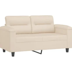 vidaXL sofasæt 3 dele med puder mikrofiberstof beige