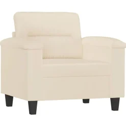 vidaXL sofasæt 3 dele med puder mikrofiberstof beige