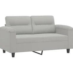 vidaXL sofasæt 3 dele med puder mikrofiberstof lysegrå