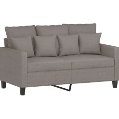 vidaXL sofasæt 3 dele med puder stof gråbrun