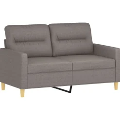 vidaXL sofasæt 3 dele med puder stof gråbrun