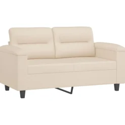vidaXL sofasæt 2 dele med puder mikrofiberstof beige
