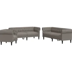 vidaXL sofasæt 3 dele stof gråbrun