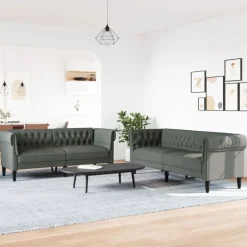 vidaXL sofasæt 2 dele stof mørkegrå