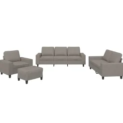 vidaXL sofasæt 4 dele stof gråbrun