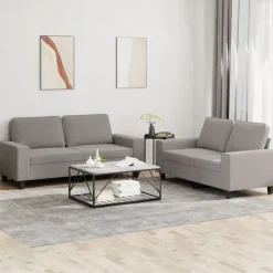 vidaXL sofasæt 2 dele stof gråbrun