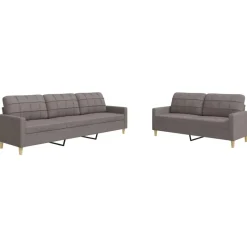 vidaXL sofasæt 2 dele stof gråbrun