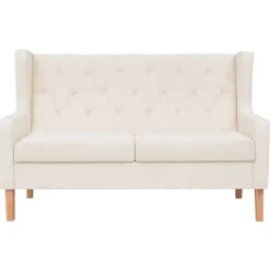 vidaXL sofasæt 3 dele stof cremehvid