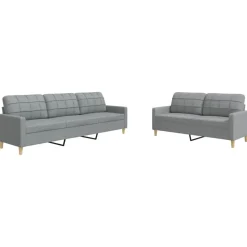 vidaXL sofasæt 2 dele stof lysegrå