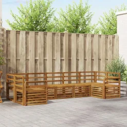 vidaXL Sofasæt 7 pcs Naturfarvet Massivt Akacietræ