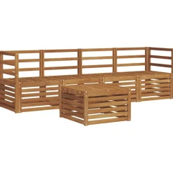 vidaXL Sofasæt 5 pcs Naturfarvet Massivt Akacietræ