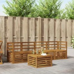 vidaXL Sofasæt 5 pcs Naturfarvet Massivt Akacietræ