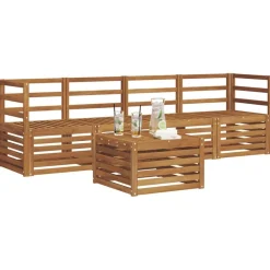 vidaXL Sofasæt 5 pcs Naturfarvet Massivt Akacietræ