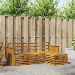 vidaXL Sofasæt 4 pcs Naturfarvet Massivt Akacietræ