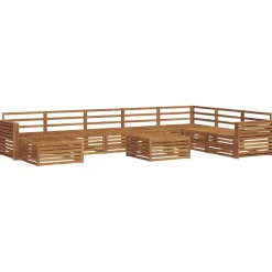 vidaXL Sofasæt 9 pcs Naturfarvet Massivt Akacietræ
