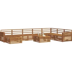 vidaXL Sofasæt 9 pcs Naturfarvet Massivt Akacietræ