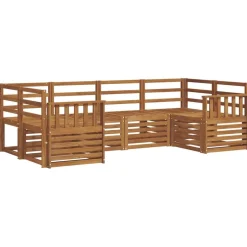 vidaXL Sofasæt 6 pcs Naturfarvet Massivt Akacietræ