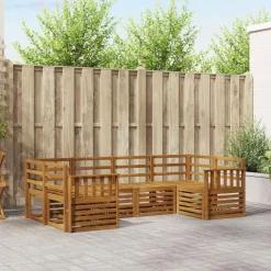 vidaXL Sofasæt 6 pcs Naturfarvet Massivt Akacietræ