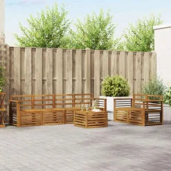 vidaXL Sofasæt 7 pcs Naturfarvet Massivt Akacietræ