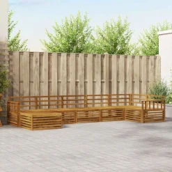 vidaXL Sofasæt 7 pcs Naturfarvet Massivt Akacietræ