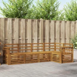 vidaXL Sofasæt 5 pcs Naturfarvet Massivt Akacietræ