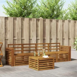 vidaXL Sofasæt 5 pcs Naturfarvet Massivt Akacietræ