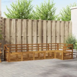 vidaXL Sofasæt 6 pcs Naturfarvet Massivt Akacietræ