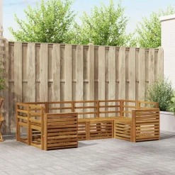 vidaXL Sofasæt 6 pcs Naturfarvet Massivt Akacietræ