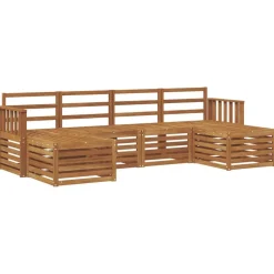 vidaXL Sofasæt 6 pcs Naturfarvet Massivt Akacietræ