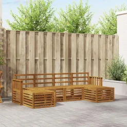 vidaXL Sofasæt 6 pcs Naturfarvet Massivt Akacietræ