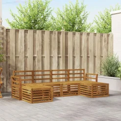 vidaXL Sofasæt 6 pcs Naturfarvet Massivt Akacietræ