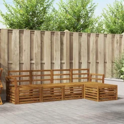 vidaXL Sofasæt 5 pcs Naturfarvet Massivt Akacietræ