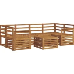 vidaXL Sofasæt 7 pcs Naturfarvet Massivt Akacietræ