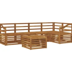 vidaXL Sofasæt 6 pcs Naturfarvet Massivt Akacietræ