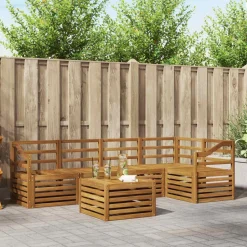 vidaXL Sofasæt 6 pcs Naturfarvet Massivt Akacietræ