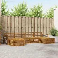 vidaXL Sofasæt 6 pcs Naturfarvet Massivt Akacietræ