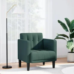 vidaXL sofastol med armlæn 53 cm stof mørkegrøn