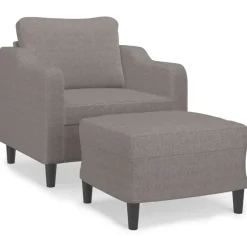 vidaXL sofastol med fodskammel 60 cm stof Gråbrun