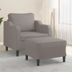 vidaXL sofastol med fodskammel 60 cm stof Gråbrun