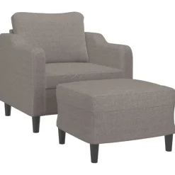 vidaXL sofastol med fodskammel 60 cm stof Gråbrun