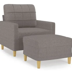 vidaXL sofastol med fodskammel 60 cm stof Gråbrun