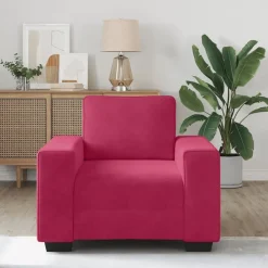 vidaXL sofastol 100x77x82 cm fløjl vinrød