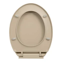 vidaXL soft close toiletsæde oval beige