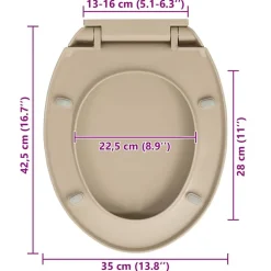 vidaXL soft close toiletsæde oval beige