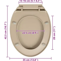 vidaXL soft close toiletsæde quick release oval beige