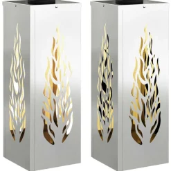 vidaXL Solar LED sti lys 2 pcs Sølv Galvaniseret Stål
