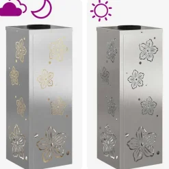 vidaXL Solar LED sti lys 2 pcs Sølv Rustfrit stål