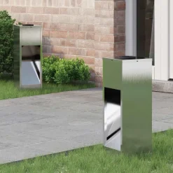 vidaXL Solar Led Sti Lys 2 pcs Sølv Rustfrit stål