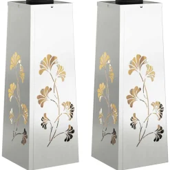 vidaXL Solar LED sti lys 2 pcs Sølv Galvaniseret Stål