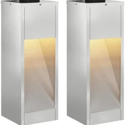 vidaXL Solar Led Sti Lys med batteridrevne lys 2 pcs Sølv Galvaniseret